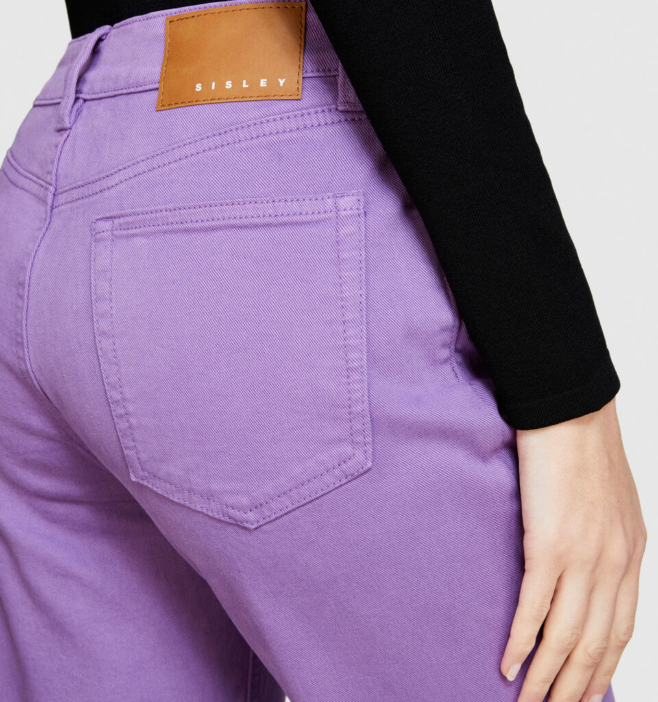 Colorful jeans with slits - women's slim fit jeans - Lilac | Sisley image number 5